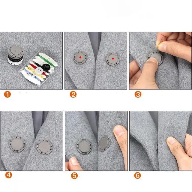 Practical magnetic studs for jacket and other clothing in different colour options Dion