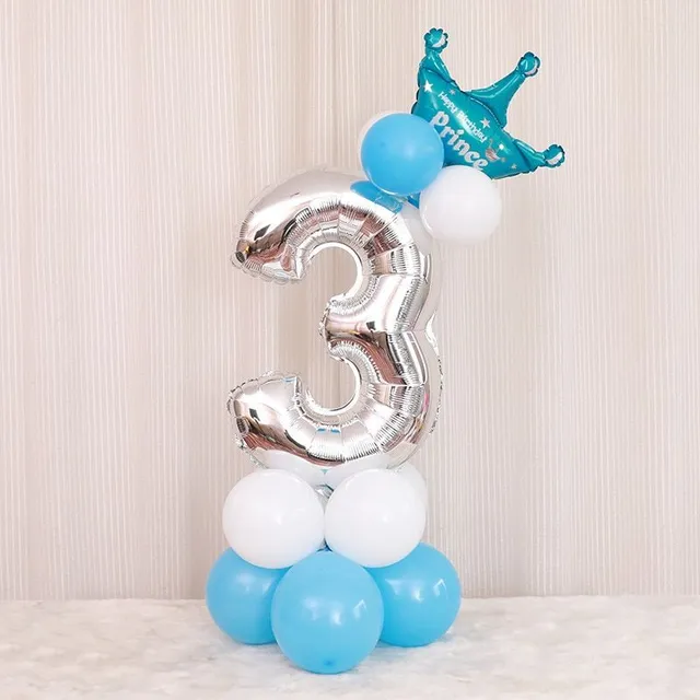 Balony z koroną - Urodzinowe numery