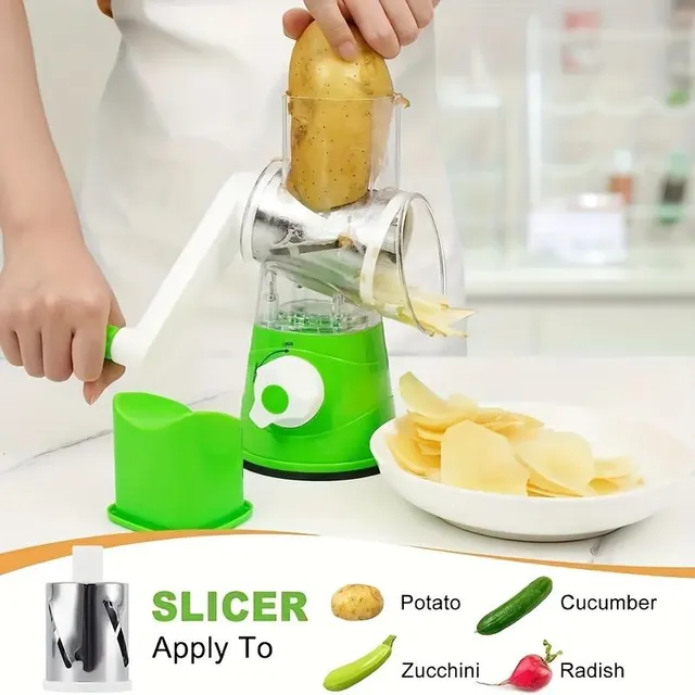 Practical hand grater with swivel blades - Ideal for vegetables, cheese and fruit