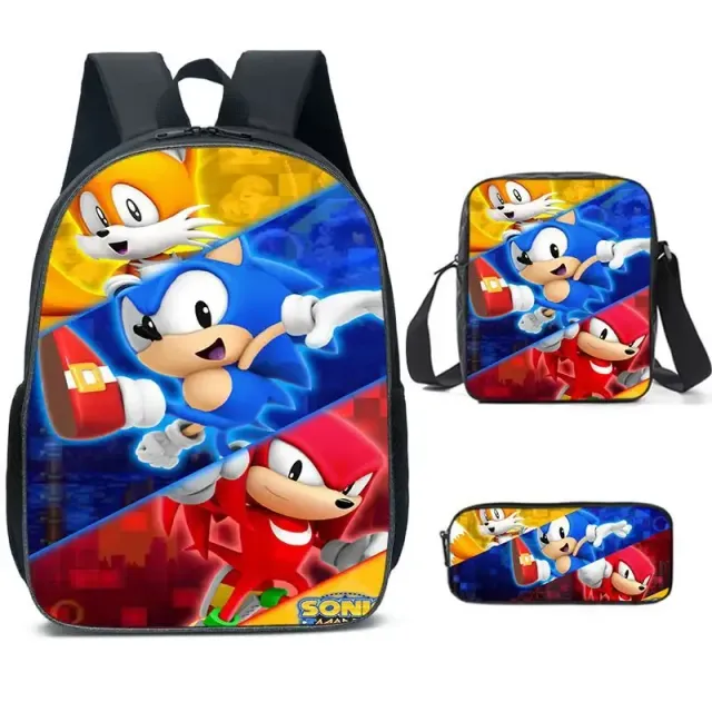 Children's school set with prints in Sonic themes