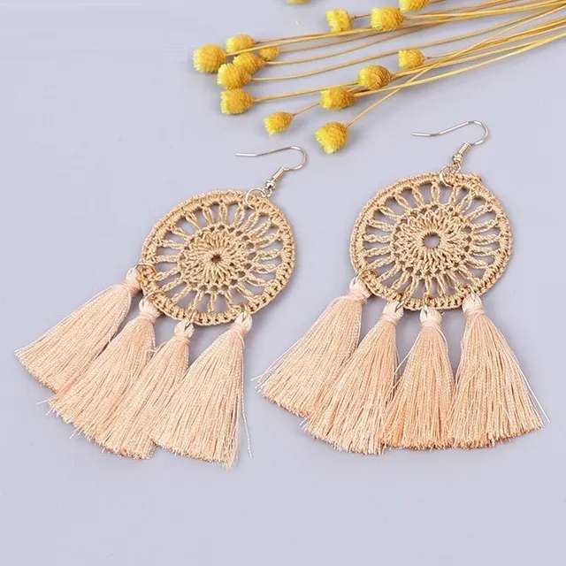 Women's hanger earrings with tassel G580