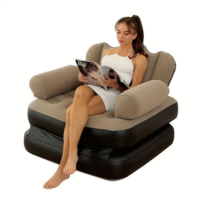 1pc Inflatable Lazy Sofa, Outdoor Sofa Sofa, Portable Sofa At Lunch, Creative Sofa