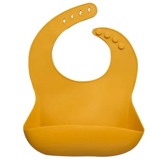 Insoluble modern monocolor silicone bib for toddlers - More Colors