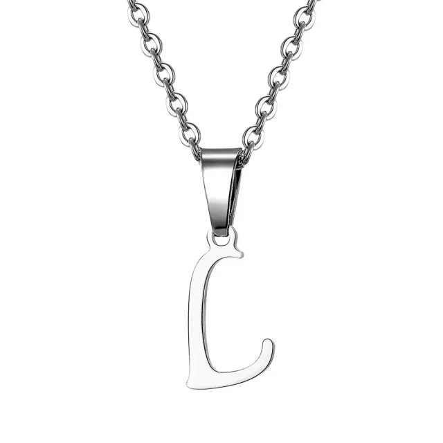 Necklace with letter of steel - Pendant with letter of stainless steel