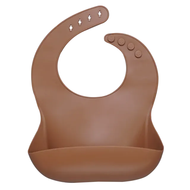 Insoluble modern monocolor silicone bib for toddlers - More Colors