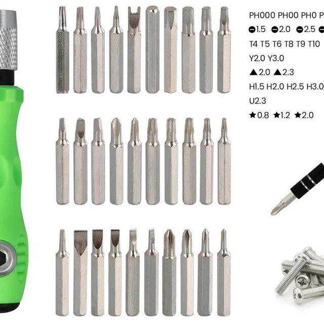 Magnetic screwdriver with bits