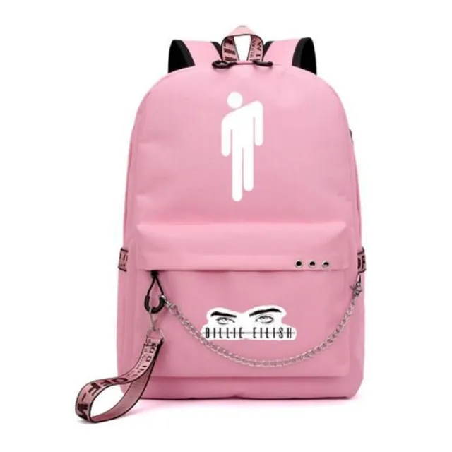 Beautiful school backpack for girls and boys with Billie Eilish motif