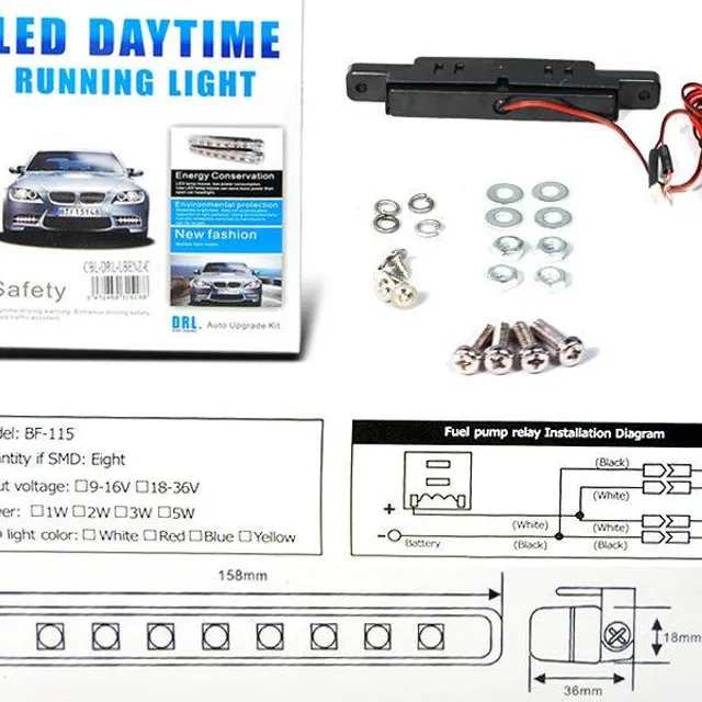 DRL svetlá pre denné svietenie 2x 8 LED s poštovným ZADARMO