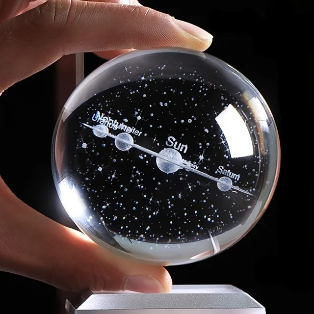 Magic night lamp: 3D crystal ball solar system