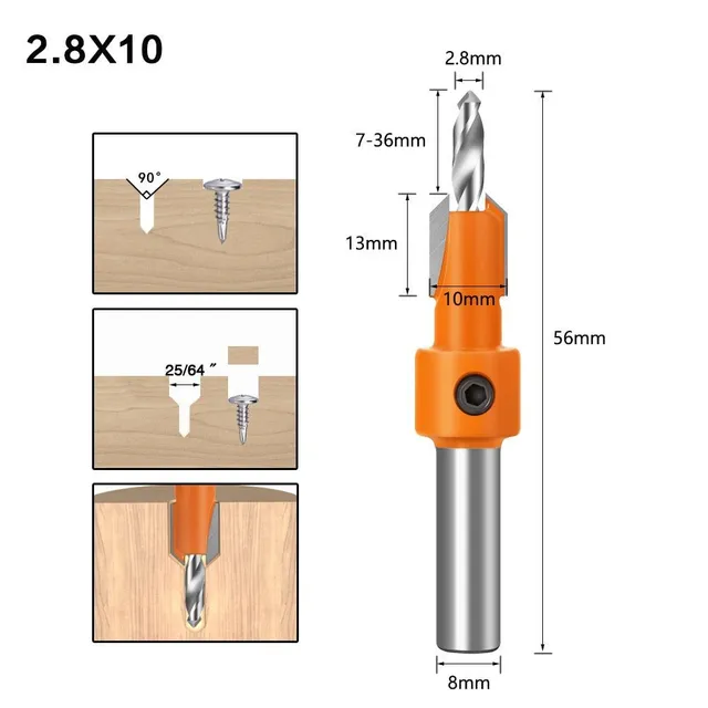 Clește de perforare pentru margini Clește de perforare Instrument de mascare 8MM 10MM 15MM Burghiu îngropat Orificiu de șurubelniță Capac Unelte de prelucrare a lemnului