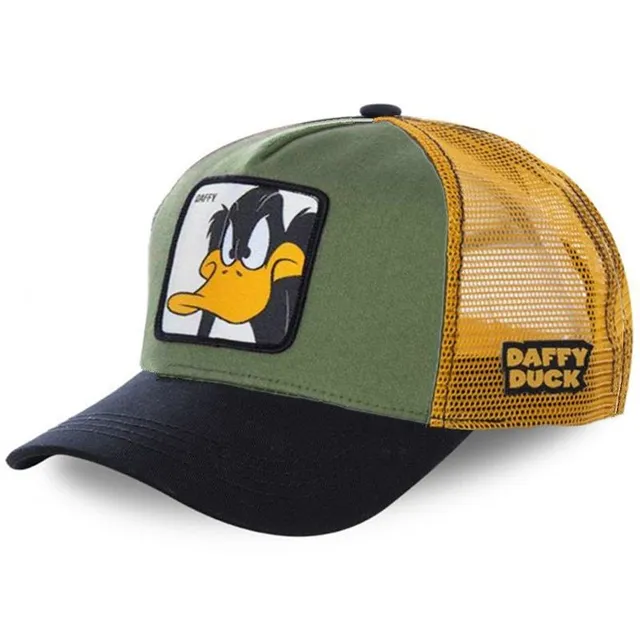 Unisex baseball cap with motifs of animated characters DUCK BLACK GREEN