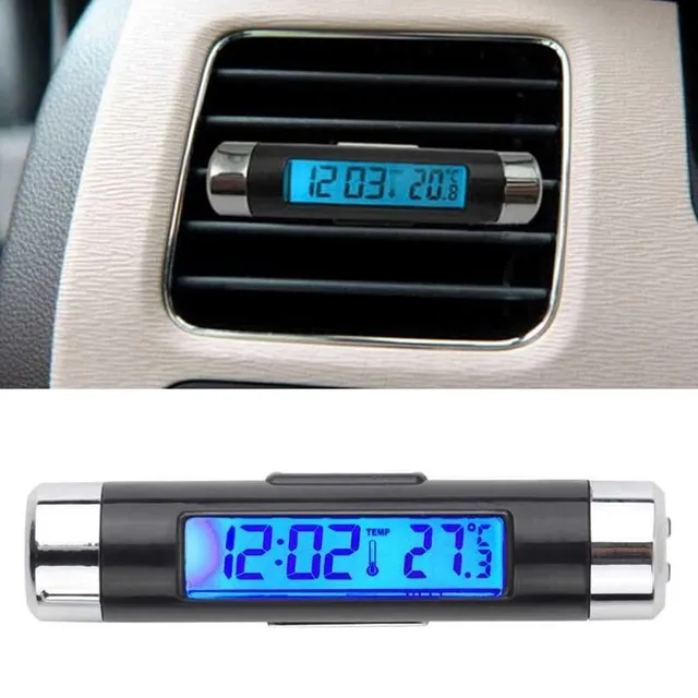 Termometru digital cu ceas pentru mașină