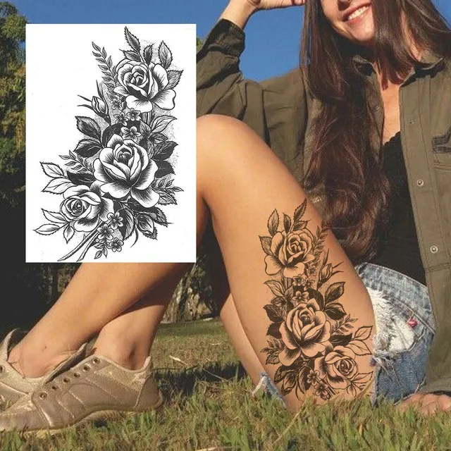 Sexy floral temporary tattoos for women