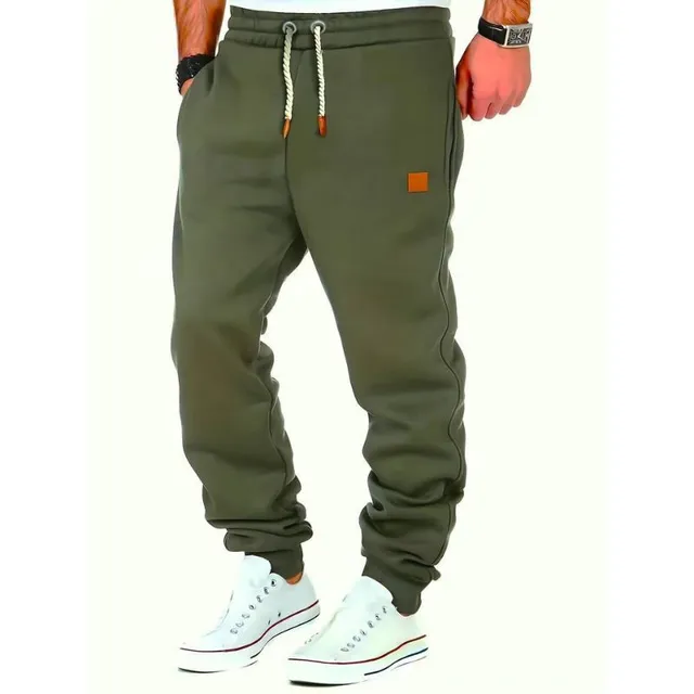 Men's sweatpants with drawstring, pockets and jogger cut for autumn/winter - for running and jogging