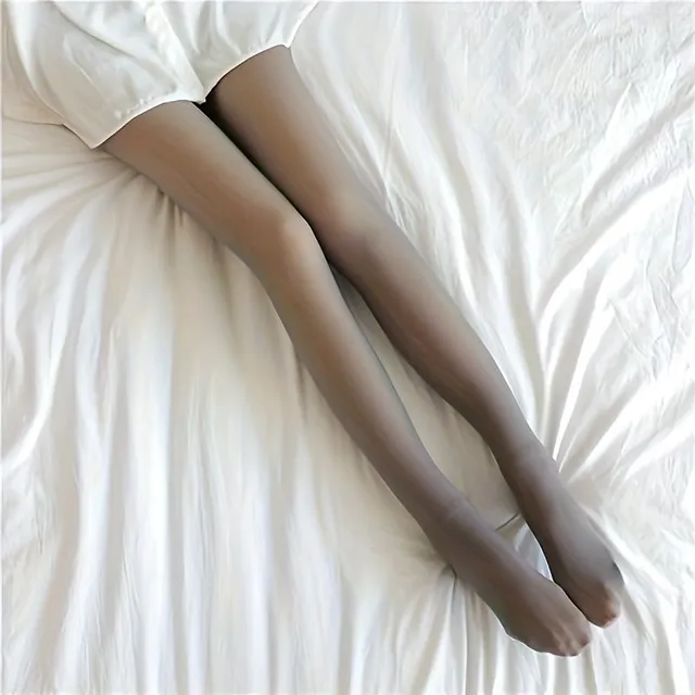 Pantyhose Pantyhose with Plyšová Podšívka, Opaque Thermoelastic Legins with High Passion, Women's Stockings and Stockings