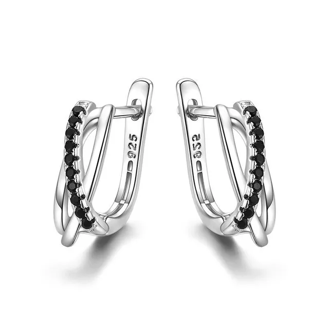 Women's circular earrings with zirconium G604