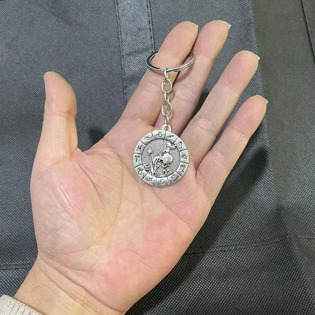 Keychain s 12 znakmi zverokruhu - Rakovina, Beran, Lev, Hmotnosť, Panna, Gemini