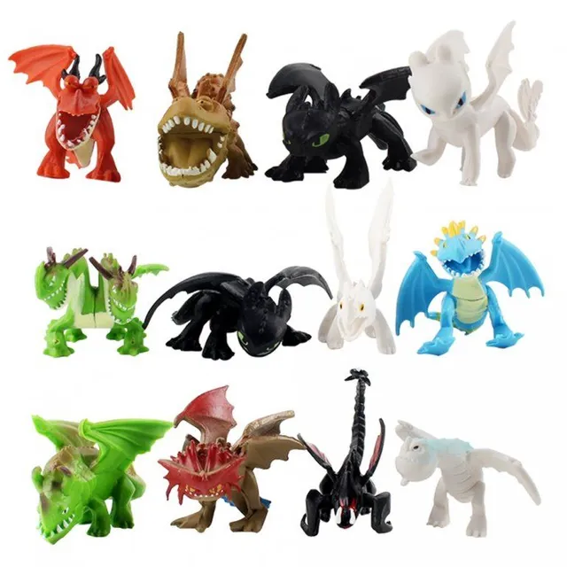 Set 12 dětských figurek draků