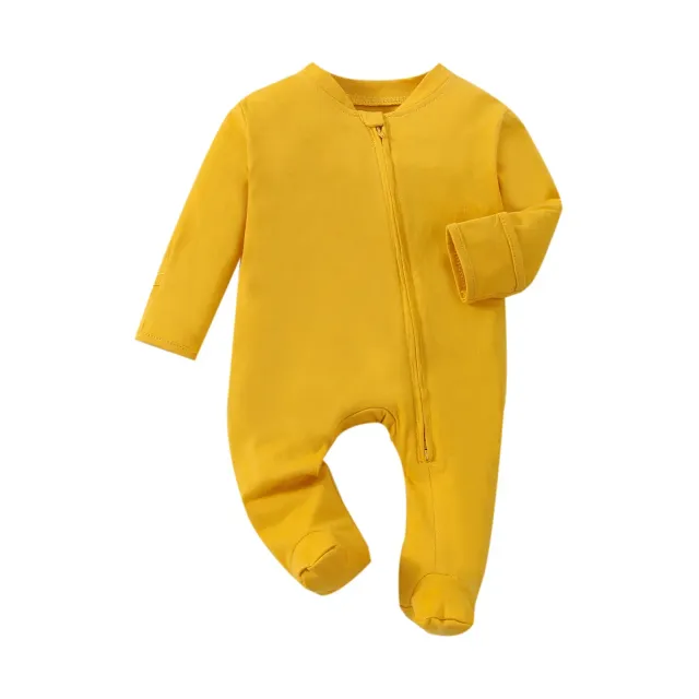 Overal for newborns with two-way zipper