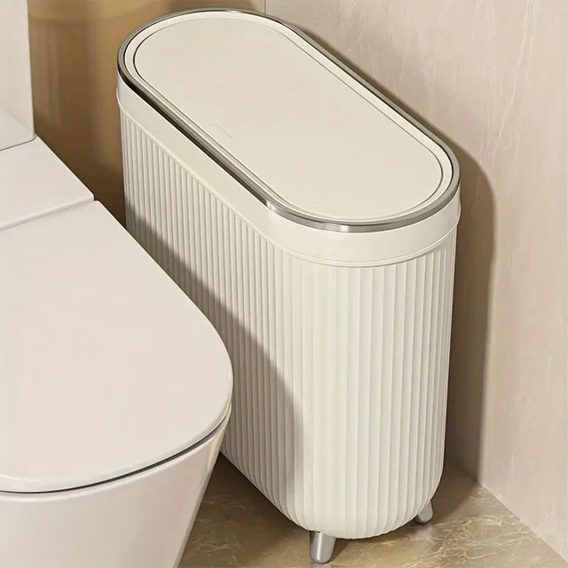 1pc Toilet Bucket On Garbage With Foot, For Household Well Looking Type Lisa With lid With Narrow Shrimp Garbage Basket, Large Capacity Toilet With Narrow Seam Basket On Paper, Kitchen Bathroom Bedroom Office Supplements, Home Decoration