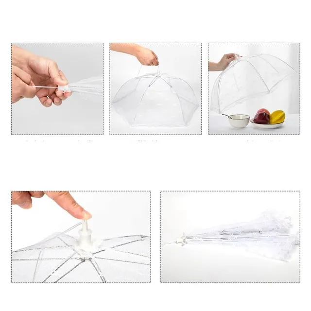 Praktyczna siatka przeciw owadom w kształcie parasola do przykrycia jedzenia Tebo