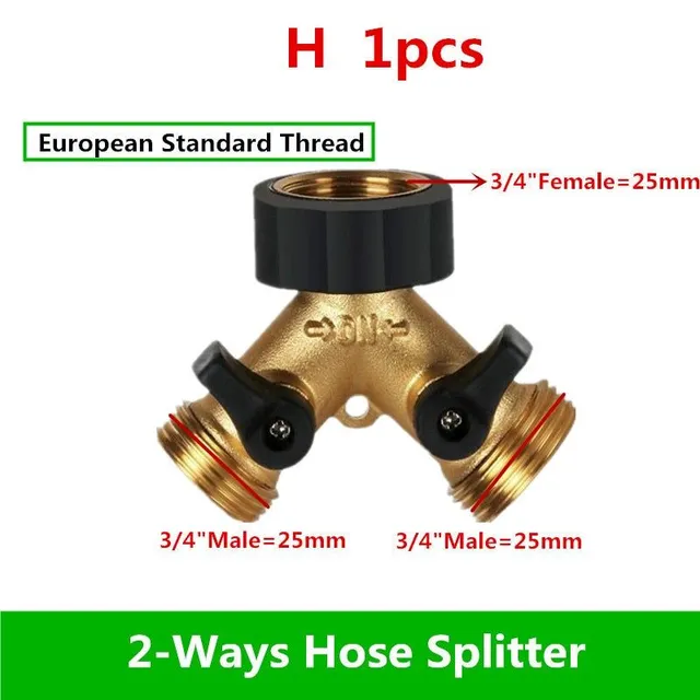 1PC Répartiteur de tuyau de jardin en plastique à 4 voies de type Y 3/4" pour robinets extérieurs et éviers