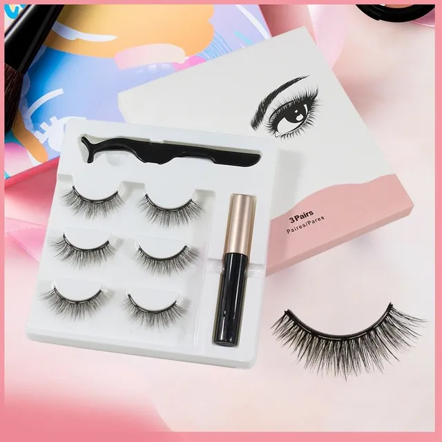 Magnetic eyelashes and eyeliner set