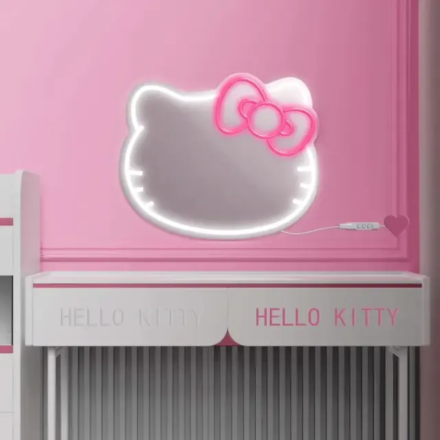1pc Sanrio Hellokitty Cute Bow Anime Style LED Mirror