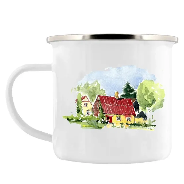 Adventure enamel mug for camping as a gift