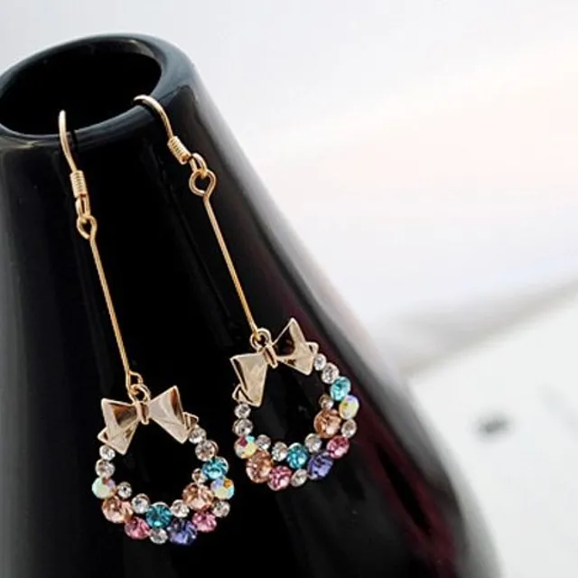 Beautiful lady hanger earrings with bow