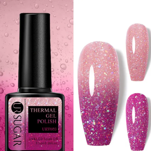 Temperature-responsive glitter gel varnish