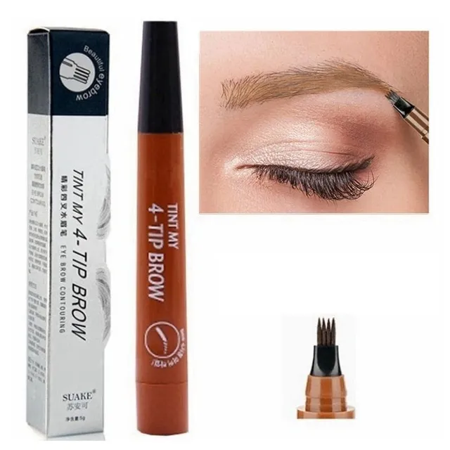 Practical eyebrow pencil with four spikes for perfect realistic looking eyebrows - more shades