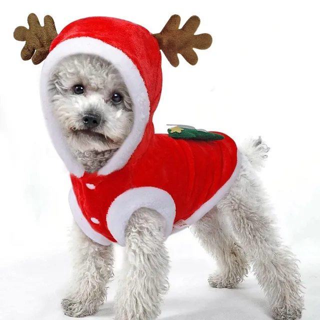 Vánoční mikina se vzorem soba pro psy