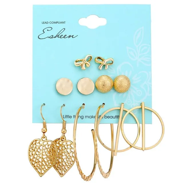 Luxury original set of modern trendy earrings in different shapes and sizes Newman