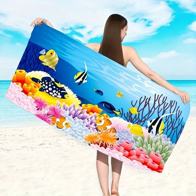 Beach Towel with printing Clown, Resistant Anti fading, Made of Microfiber, Suitable for Gym, Travel Outdoor, Adventure On Beach, Necessity On Beach