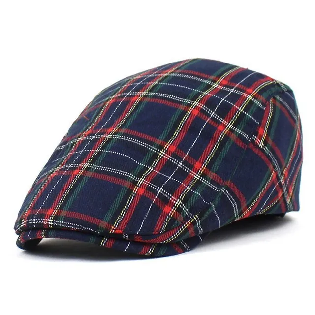 Men's beret - fashion cap in British plaid pattern - hat for stylish men