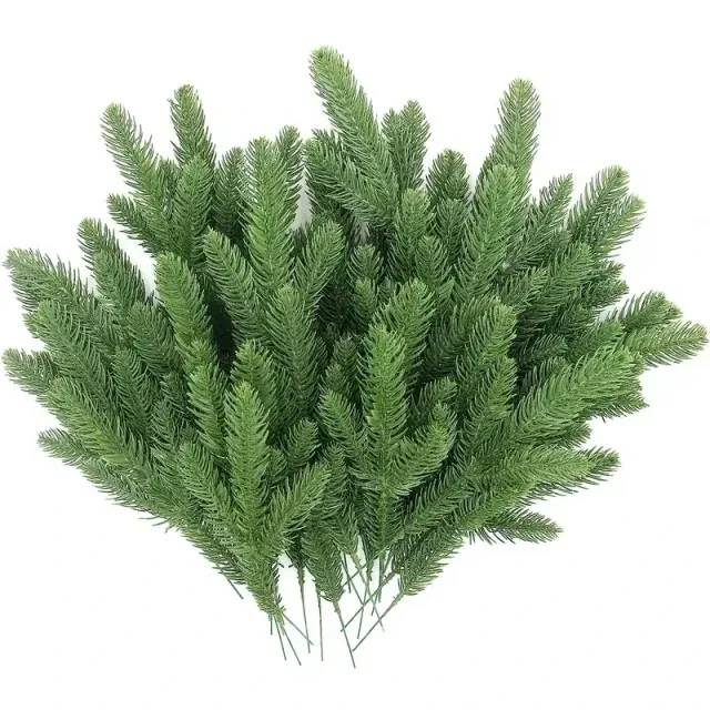 Artificial green pine branches