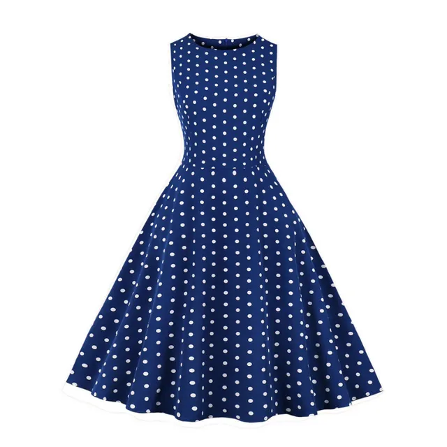 Women's retro summer dress with polka dots