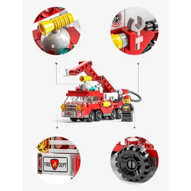 Grand ensemble de construction pour enfants Pompiers