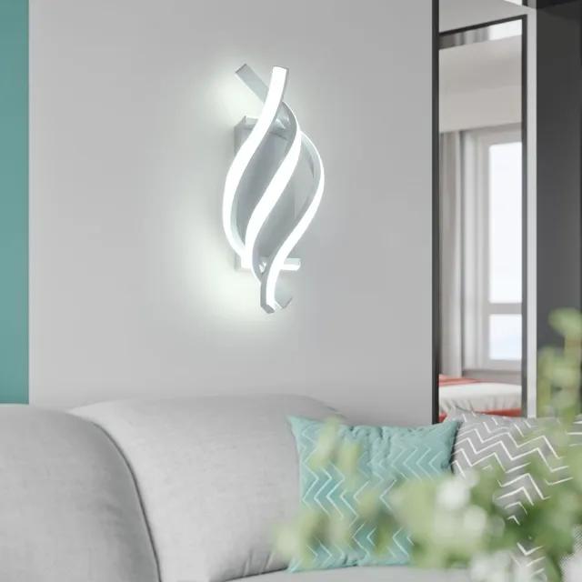 Modern adjustable LED wall lamp with 3 darkening colours, black and white metal wall lamp, decorative lighting