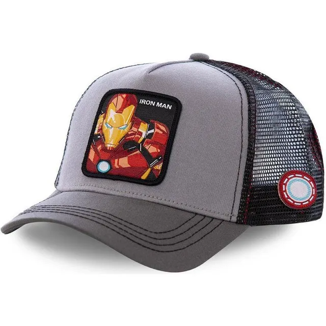 Unisex baseball cap with motifs of animated characters IRON MAN GRAY