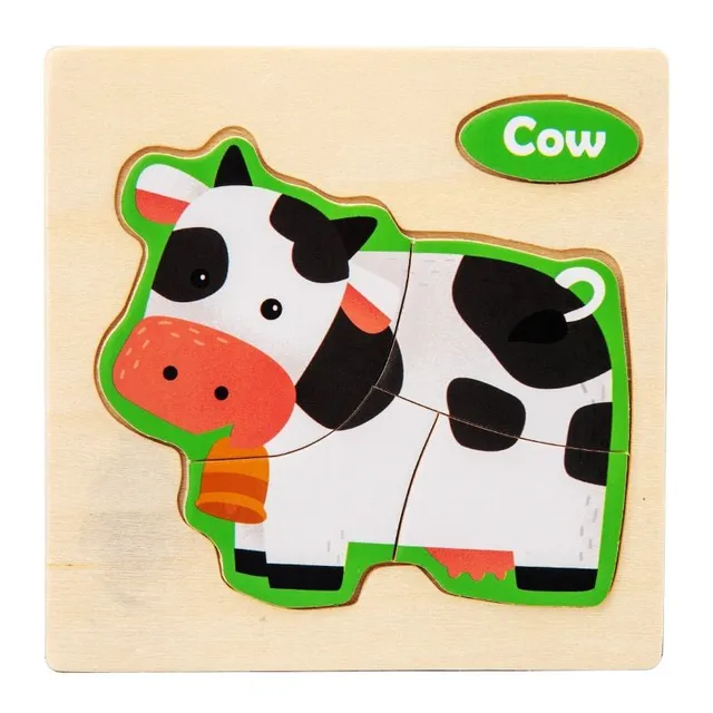 Wooden 3D jigsaw puzzles for the smallest children