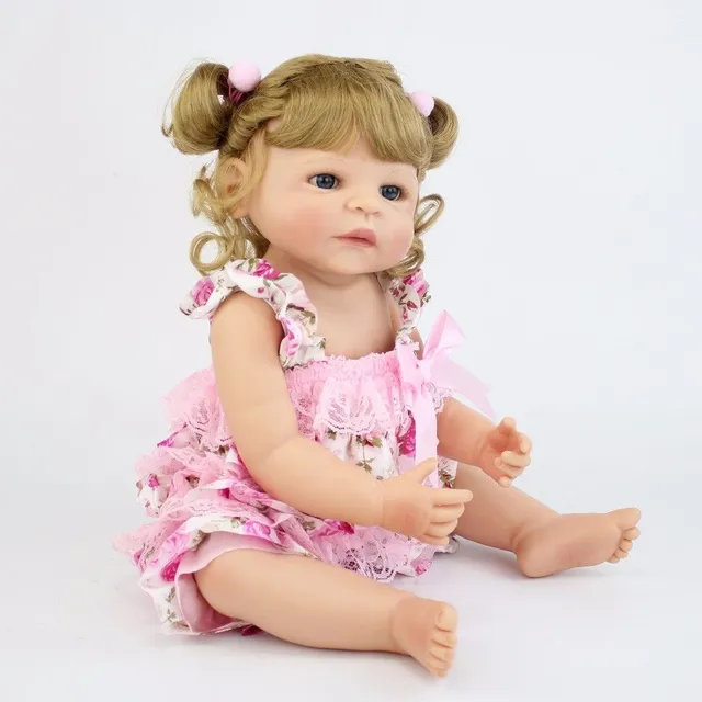 Doll with curly hair 55 cm