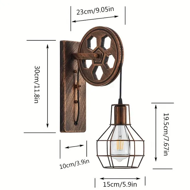 Vintage Industrial Wall Lamp - Rustic Night Lamp