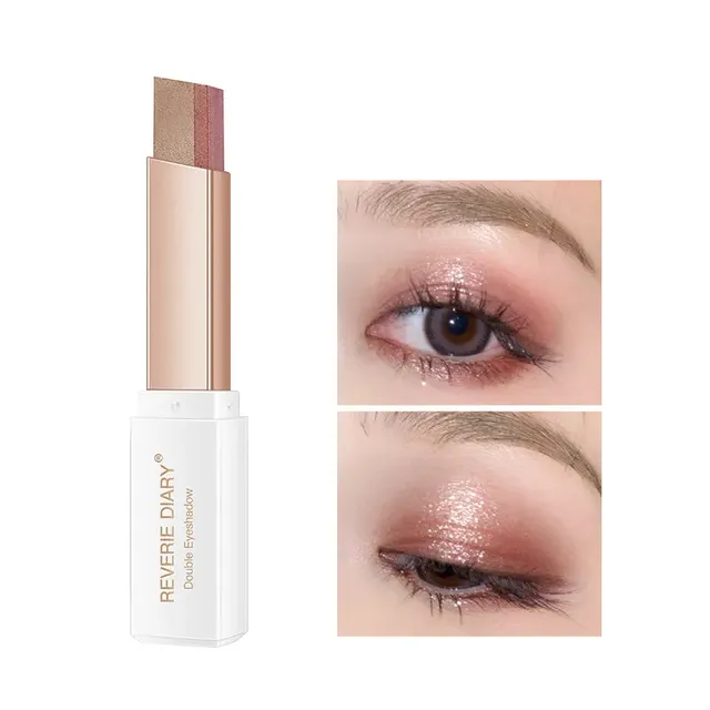 Two-color waterproof eye shadows in a bar - matt and shiny shades for perfect makeup
