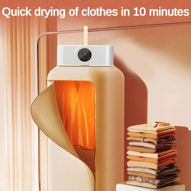 Foldable Bag for Drying and Sterilising Clothes - Hanger Dryer for Wardrobe with Touch Screen