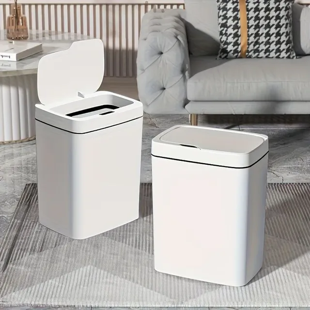 Smart trash basket with touchless lid opening