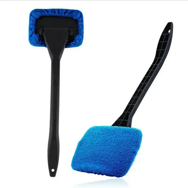 Set for cleaning windows in a car with long handle - tool for cleaning glass inside the car