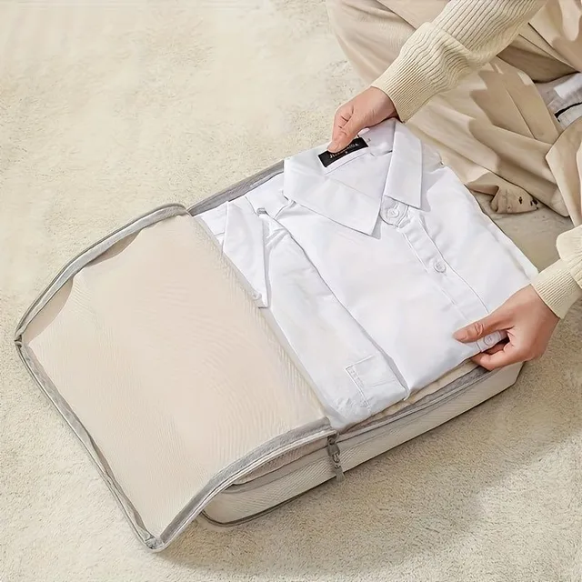Travel organizers for clothing - compression & folding cubes into the trunk