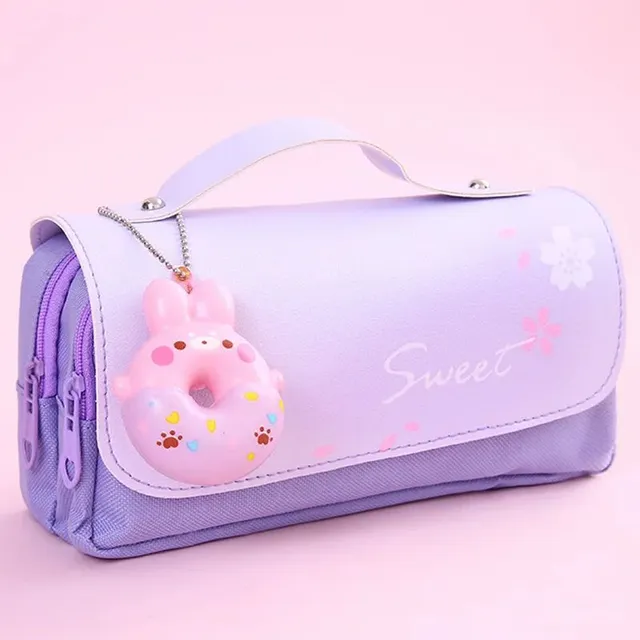 Cute kawaii penal with large capacity for girls, office supplies, students and school supplies